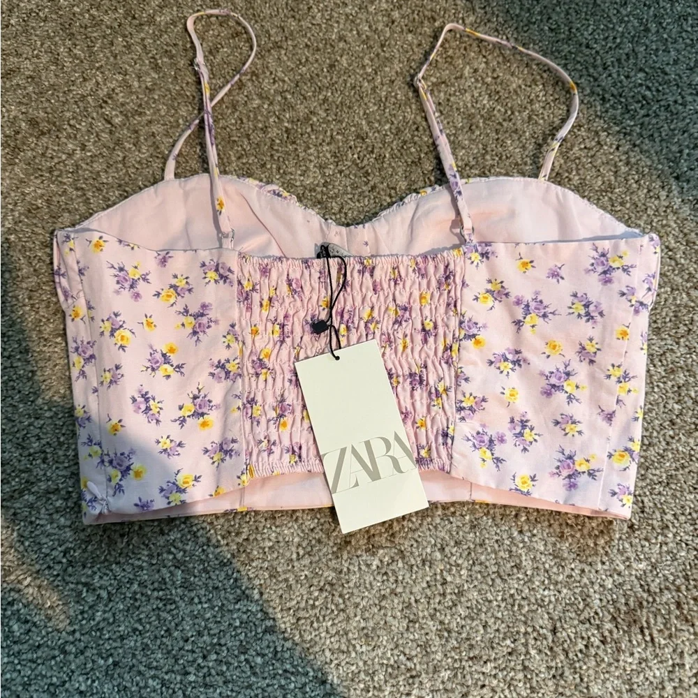 Zara Floral Lavender Tank Top - Picture 3 of 4